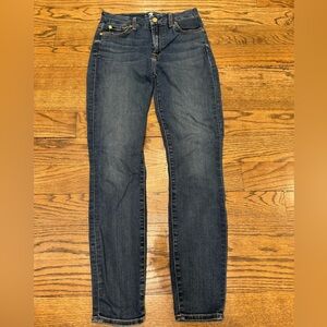 7 For All Mankind High Waist Ankle Skinny Jeans Medium Wash Size 27